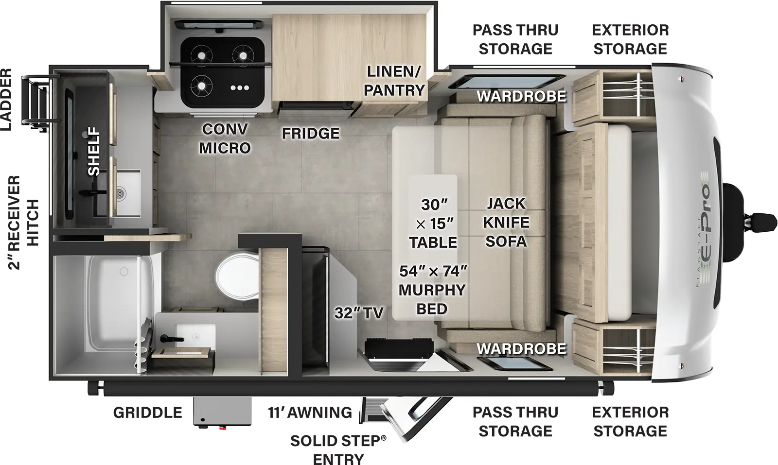 Flagstaff E Pro E15FBS Floorplan